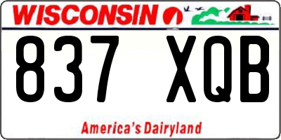 WI license plate 837XQB