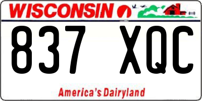 WI license plate 837XQC