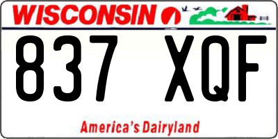 WI license plate 837XQF