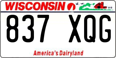 WI license plate 837XQG