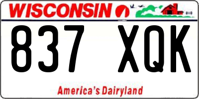 WI license plate 837XQK