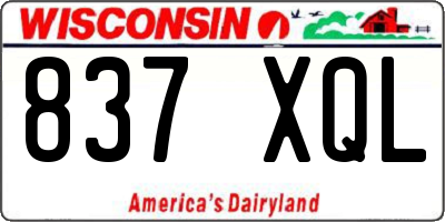 WI license plate 837XQL