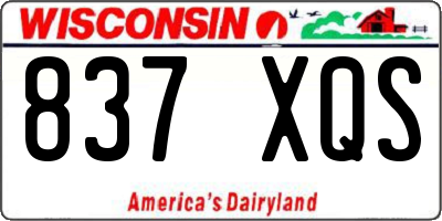 WI license plate 837XQS
