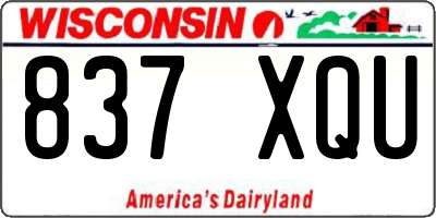 WI license plate 837XQU