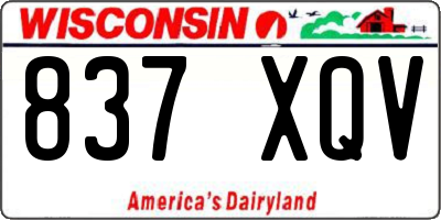 WI license plate 837XQV