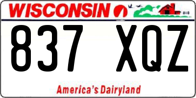 WI license plate 837XQZ