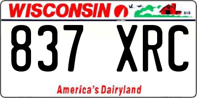 WI license plate 837XRC