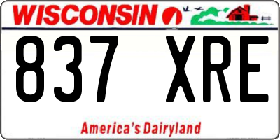 WI license plate 837XRE