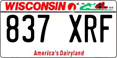 WI license plate 837XRF