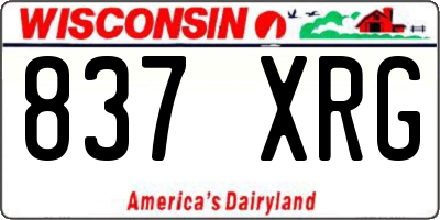 WI license plate 837XRG