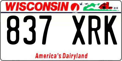 WI license plate 837XRK