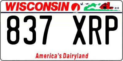 WI license plate 837XRP