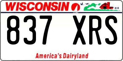 WI license plate 837XRS