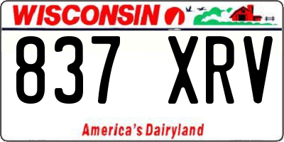 WI license plate 837XRV