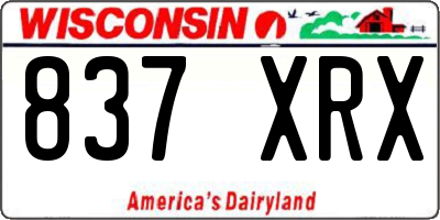 WI license plate 837XRX
