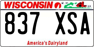 WI license plate 837XSA