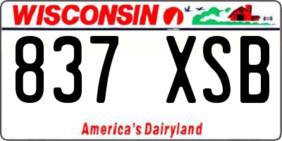 WI license plate 837XSB