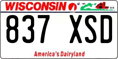 WI license plate 837XSD