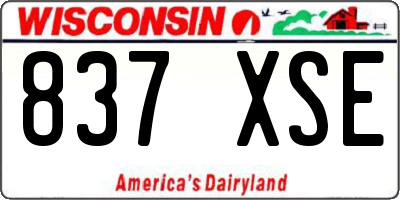 WI license plate 837XSE
