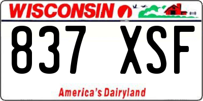 WI license plate 837XSF