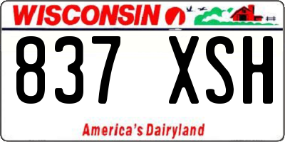 WI license plate 837XSH
