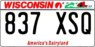 WI license plate 837XSQ