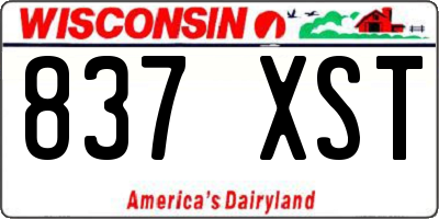 WI license plate 837XST