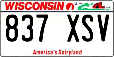 WI license plate 837XSV