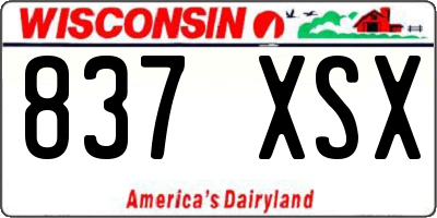 WI license plate 837XSX