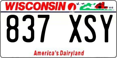 WI license plate 837XSY