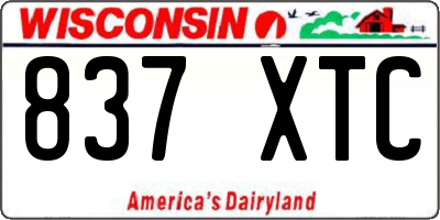 WI license plate 837XTC