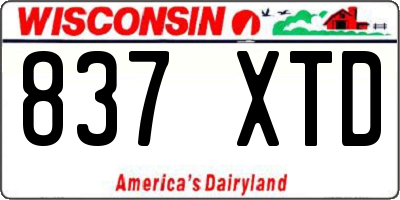 WI license plate 837XTD