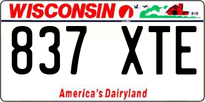 WI license plate 837XTE