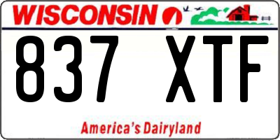 WI license plate 837XTF