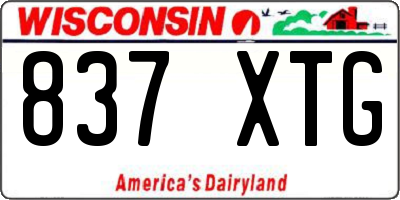 WI license plate 837XTG