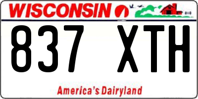 WI license plate 837XTH