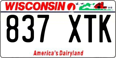 WI license plate 837XTK