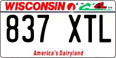 WI license plate 837XTL