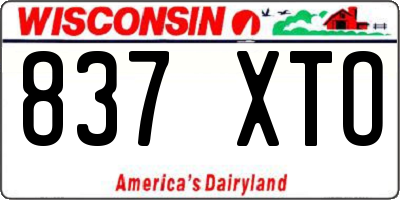 WI license plate 837XTO