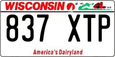 WI license plate 837XTP