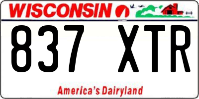 WI license plate 837XTR