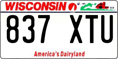 WI license plate 837XTU