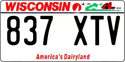 WI license plate 837XTV