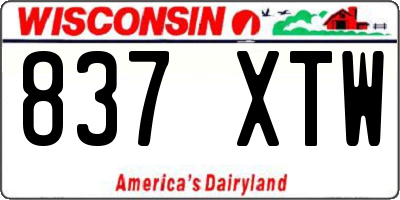 WI license plate 837XTW