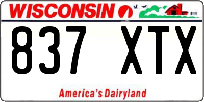WI license plate 837XTX