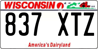 WI license plate 837XTZ