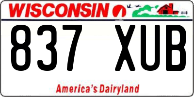 WI license plate 837XUB