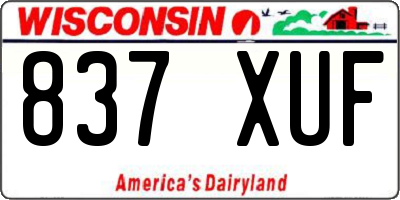 WI license plate 837XUF