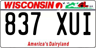 WI license plate 837XUI