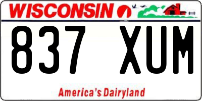 WI license plate 837XUM
